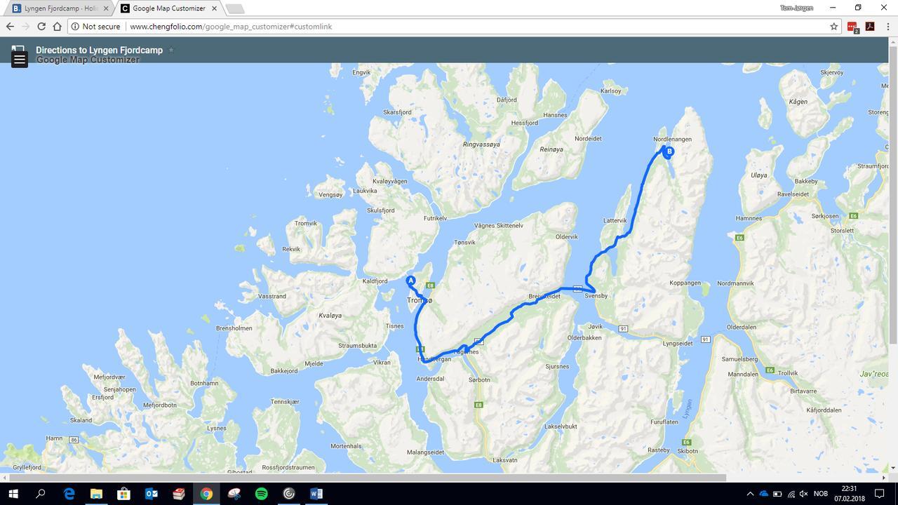 Nord-Lenangen Lyngen Fjordcampヴィラ エクステリア 写真